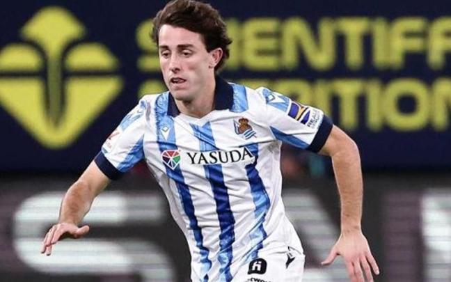 Odriozola, durante el partido de este jueves en Cádiz. / REAL SOCIEDAD
