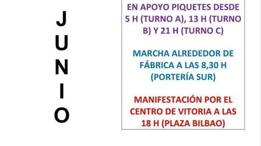 Acciones previstas para el primer día de huelga, el lunes 5 de junio