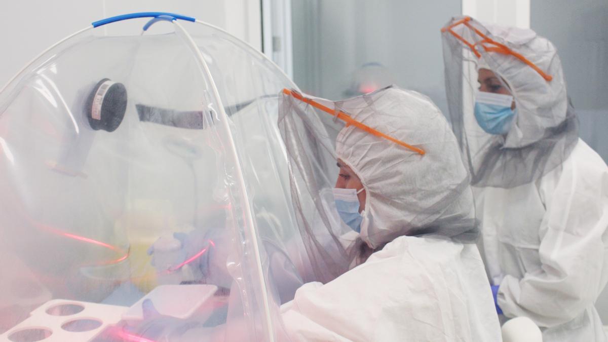 Miembros de TAD investigando.