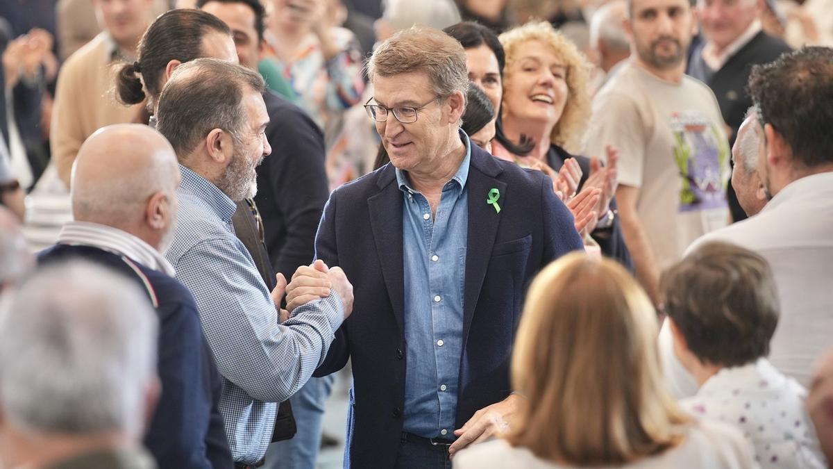 El presidente del PP, Alberto Núñez Feijóo, ayer.