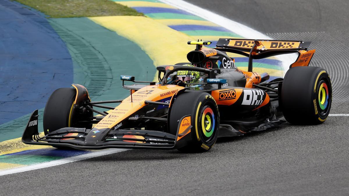 Lando Norris, en acción durante el Gran Premio de Sao Paulo.