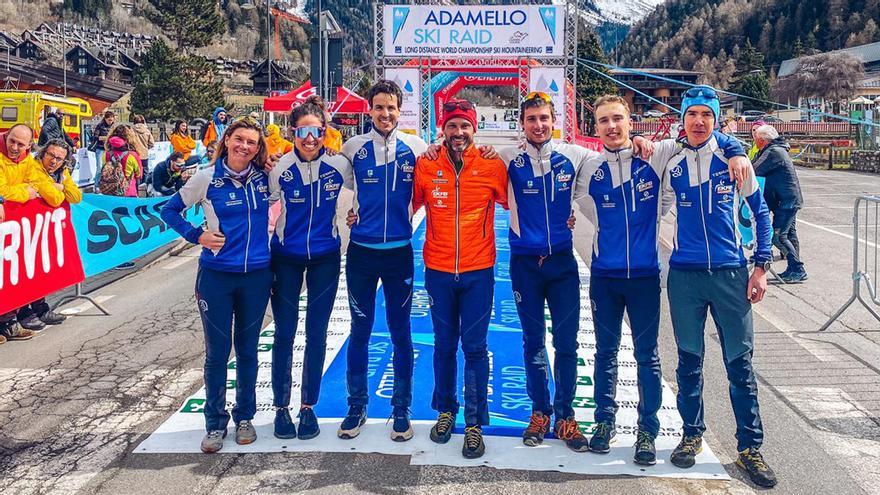 Los representantes de la selección vasca que tomaron parte en los Campeonatos del Mundo de Esquí de Montaña de larga distancia