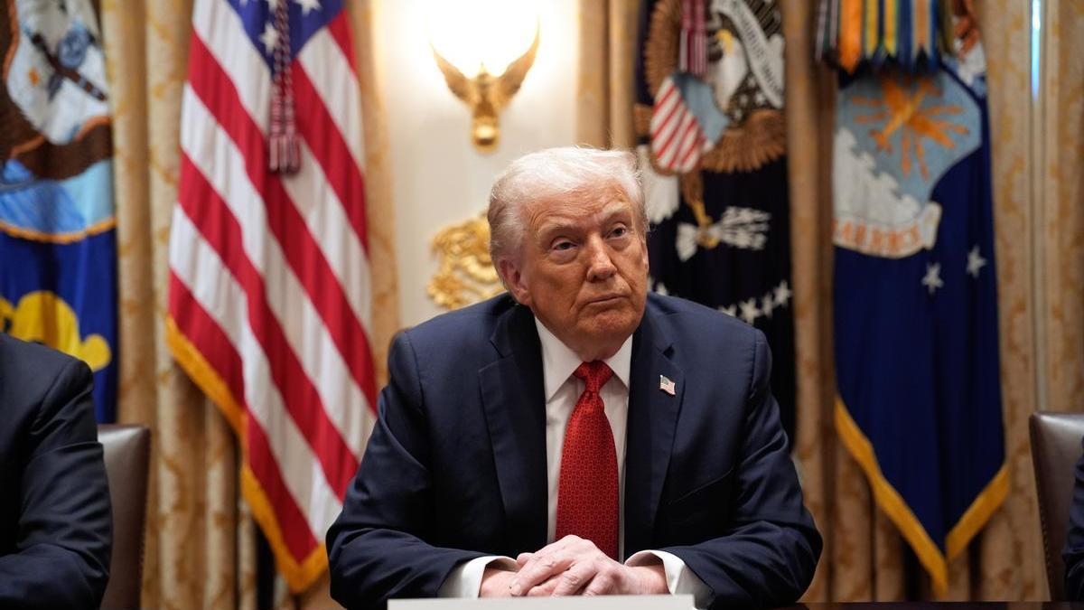 Donald Trump durante su encuentro en la Casa Blanca con el primer ministro australiano Anthony Albanese.