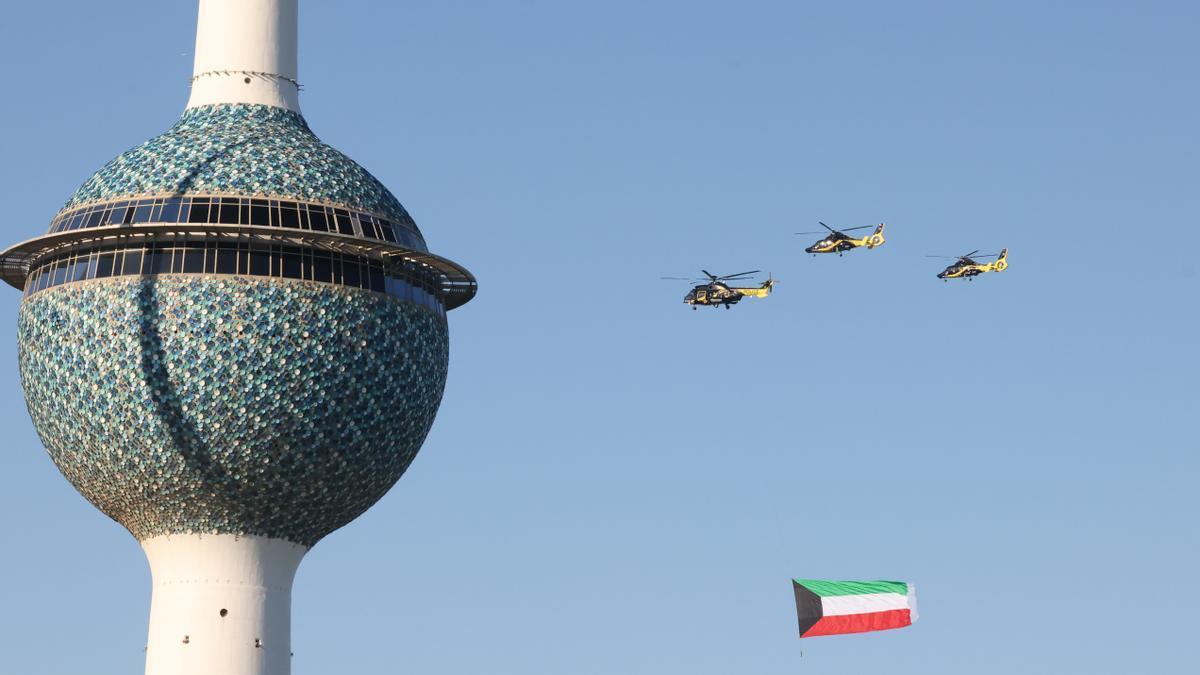 Imagen de archivo de varios helicópteros de la Fuerza Aérea de Kuwait.