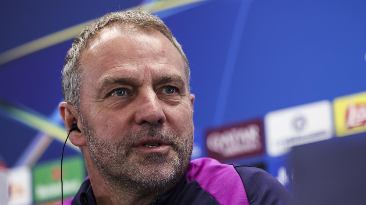 Hansi Flick, durante la rueda de prensa previa al Barcelona-Newcastle de la Champions League.