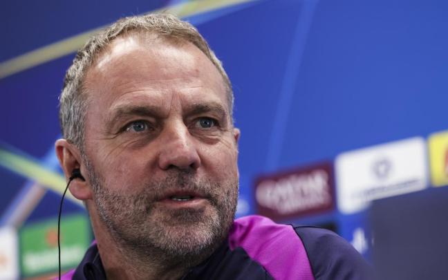 Hansi Flick, durante la rueda de prensa previa al Barcelona-Newcastle de la Champions League.