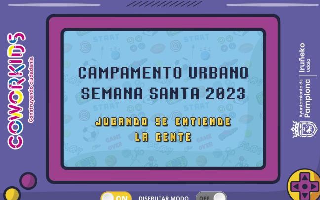 Cartel del campamento 'Jugando se entiende la gente'. Cartel del campamento 'Jugando se entiende la gente'.