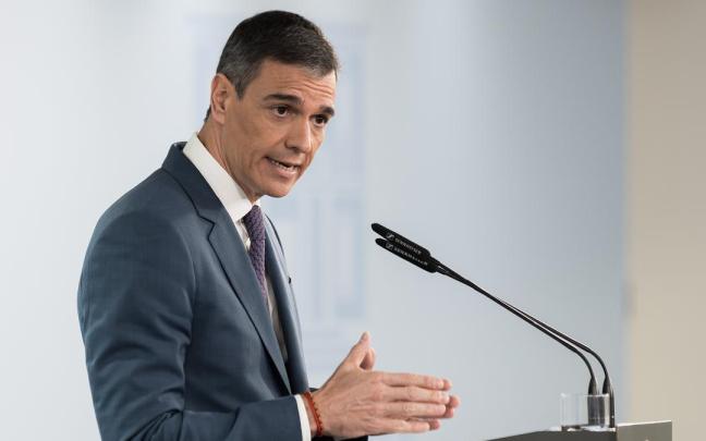 Pedro Sánchez durante su comparecencia este martes en Moncloa. / EP Pedro Sánchez durante su comparecencia este martes en Moncloa.