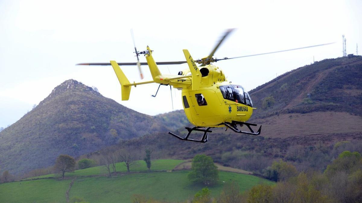 Un helicóptero sobrevuela una zona de Urdax.