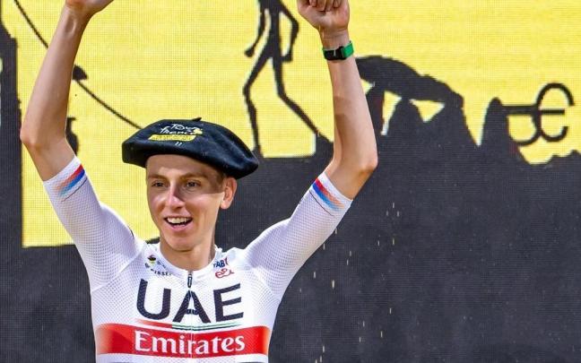 Pogacar, dos veces vencedor de la carrera, en Bilbao.