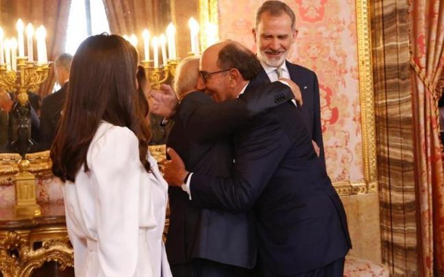 El presidente de Iberdrola, Ignacio Galán, saluda ayer a Lula da Silva.