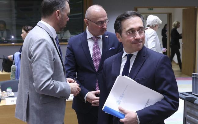 El ministro de Asuntos Exteriores, Unión Europea y Cooperación, José Manuel Albares, durante el Consejo de Asuntos Exteriores (CAE)