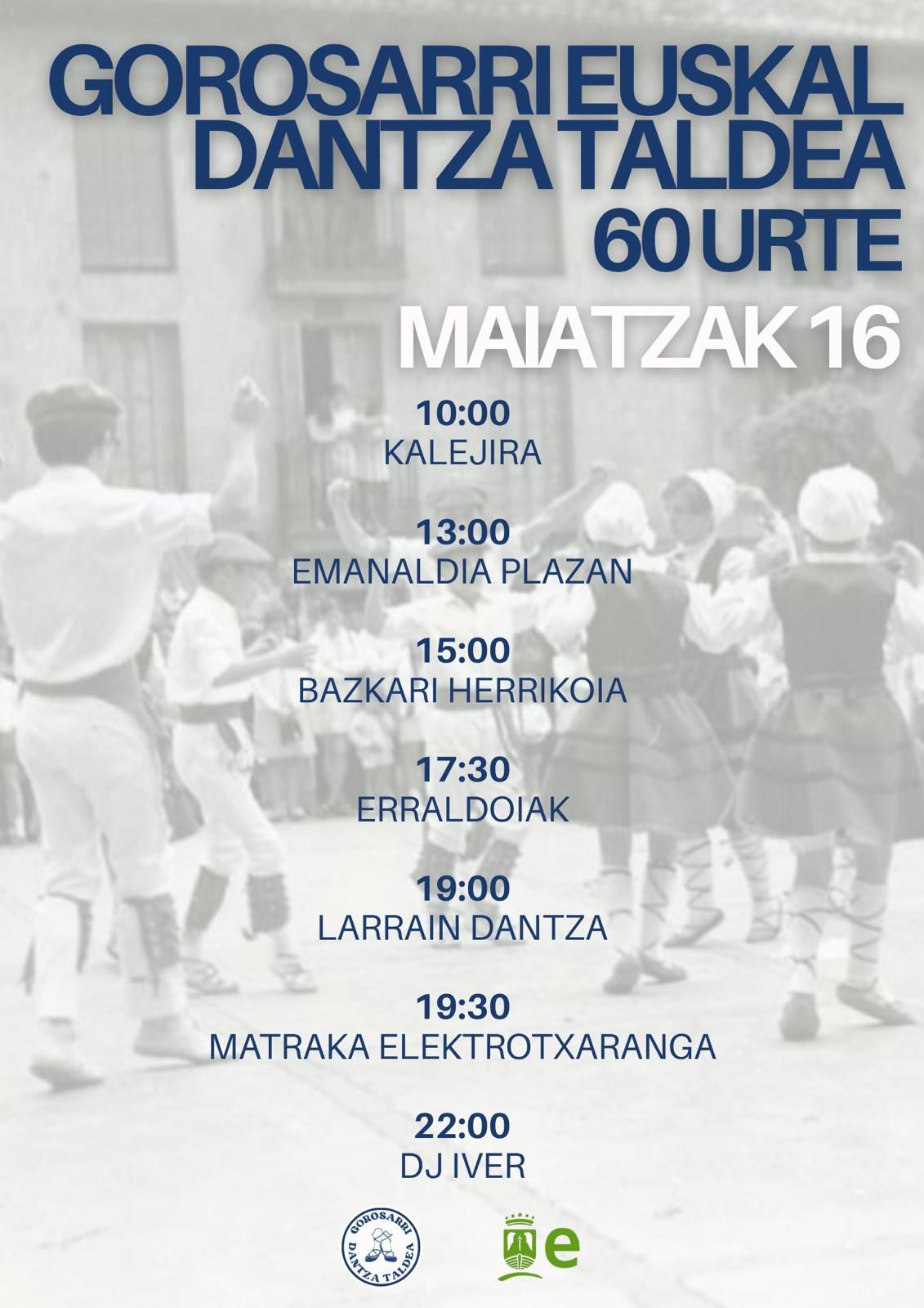 Programa de la jornada festiva del 16 de mayo.