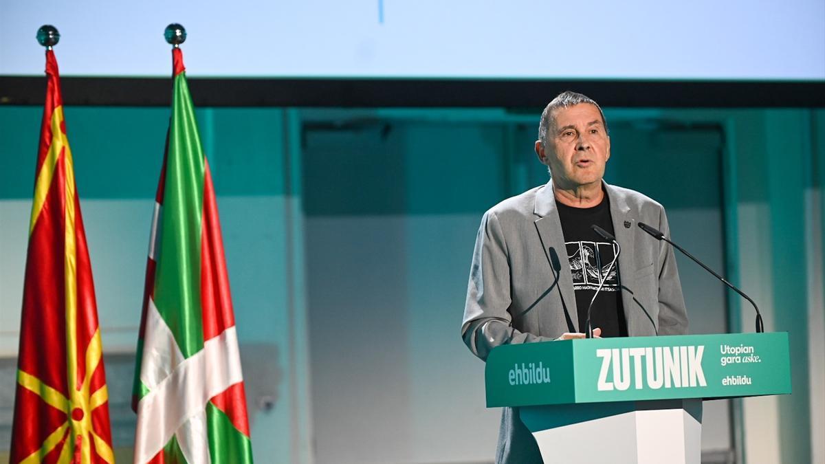 El coordinador general de EH Bildu, Arnaldo Otegi, interviene durante la Conferencia Política de EH Bildu.