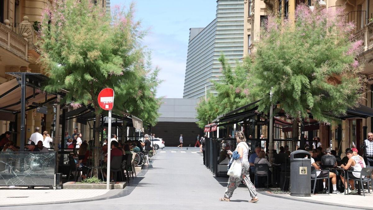 Calle Peña y Goñi, con numerosos locales hosteleros.