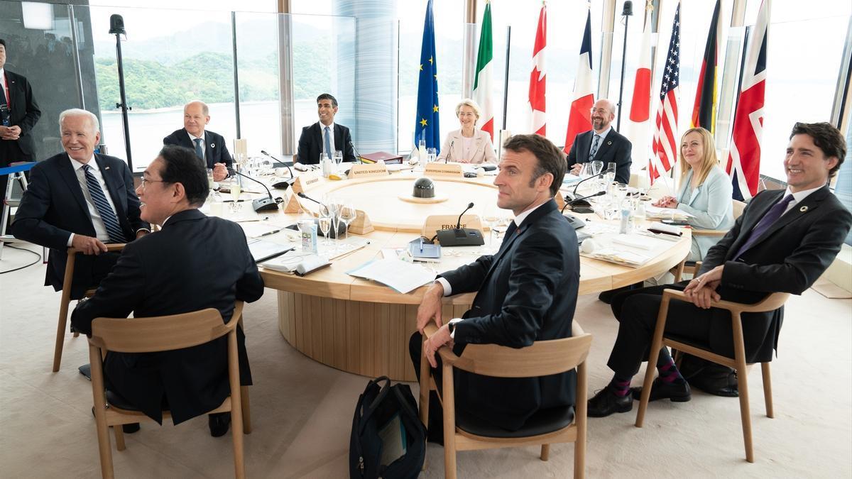 Los líderes del G7 reunidos en Hiroshima, Japón.