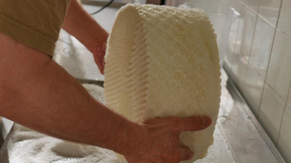 Imagen del proceso de elaboración de los quesos.