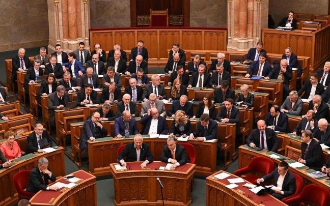 El Parlamento húngaro durante la votación.