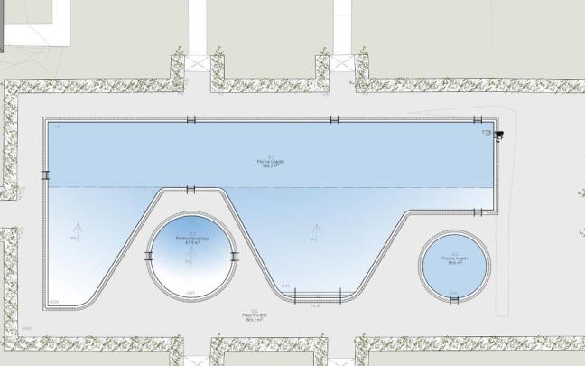 El proyecto recoge la creación de tres nuevos vasos de piscina