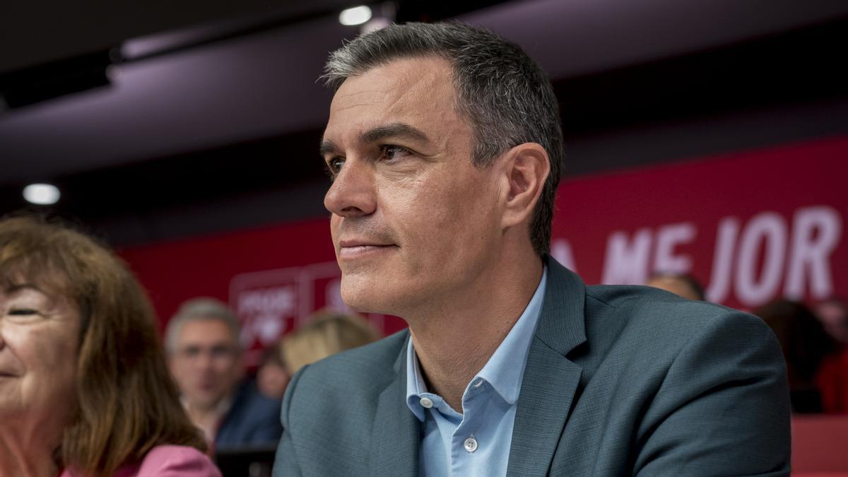 El secretario general del PSOE y presidente del Gobierno español, Pedro Sánchez, en una reunión del Comité Federal.