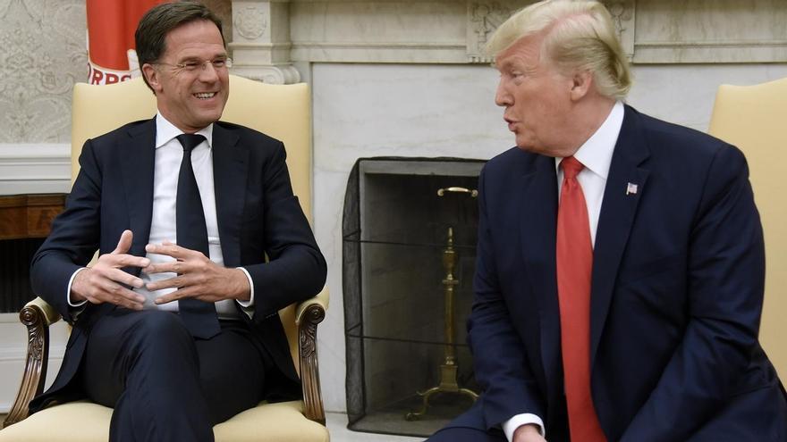 El secretario general de la OTAN, Mark Rutte, y el presidete de EEUU, Donald Trump. ARCHIVO