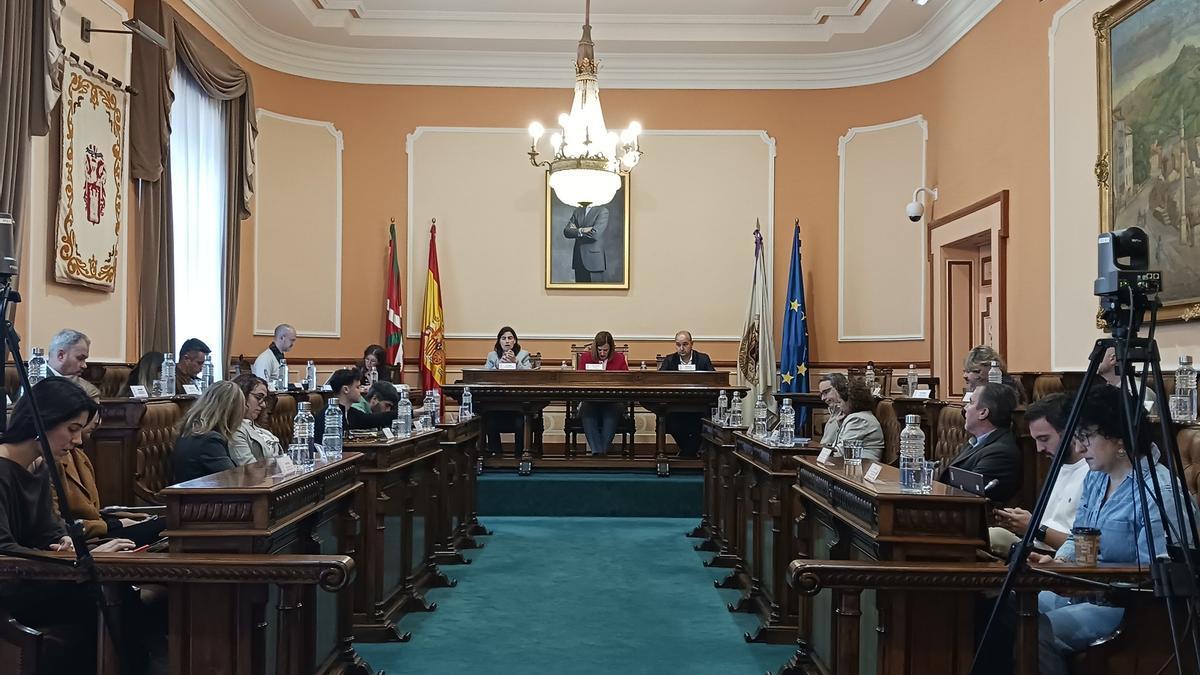 Foto de la sesión plenaria celebrada esta mañana en el Ayuntamiento de Irun.