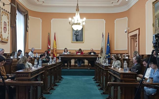 Foto de la sesión plenaria celebrada esta mañana en el Ayuntamiento de Irun.