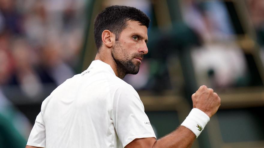Djokovic, durante la final de Wimbledon.