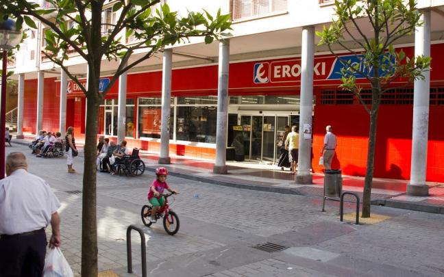 Eroski, punto de recogida de arroz en Ermua.