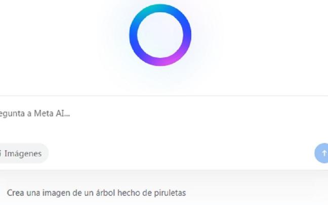 Pantallazo del chat de Meta AI.