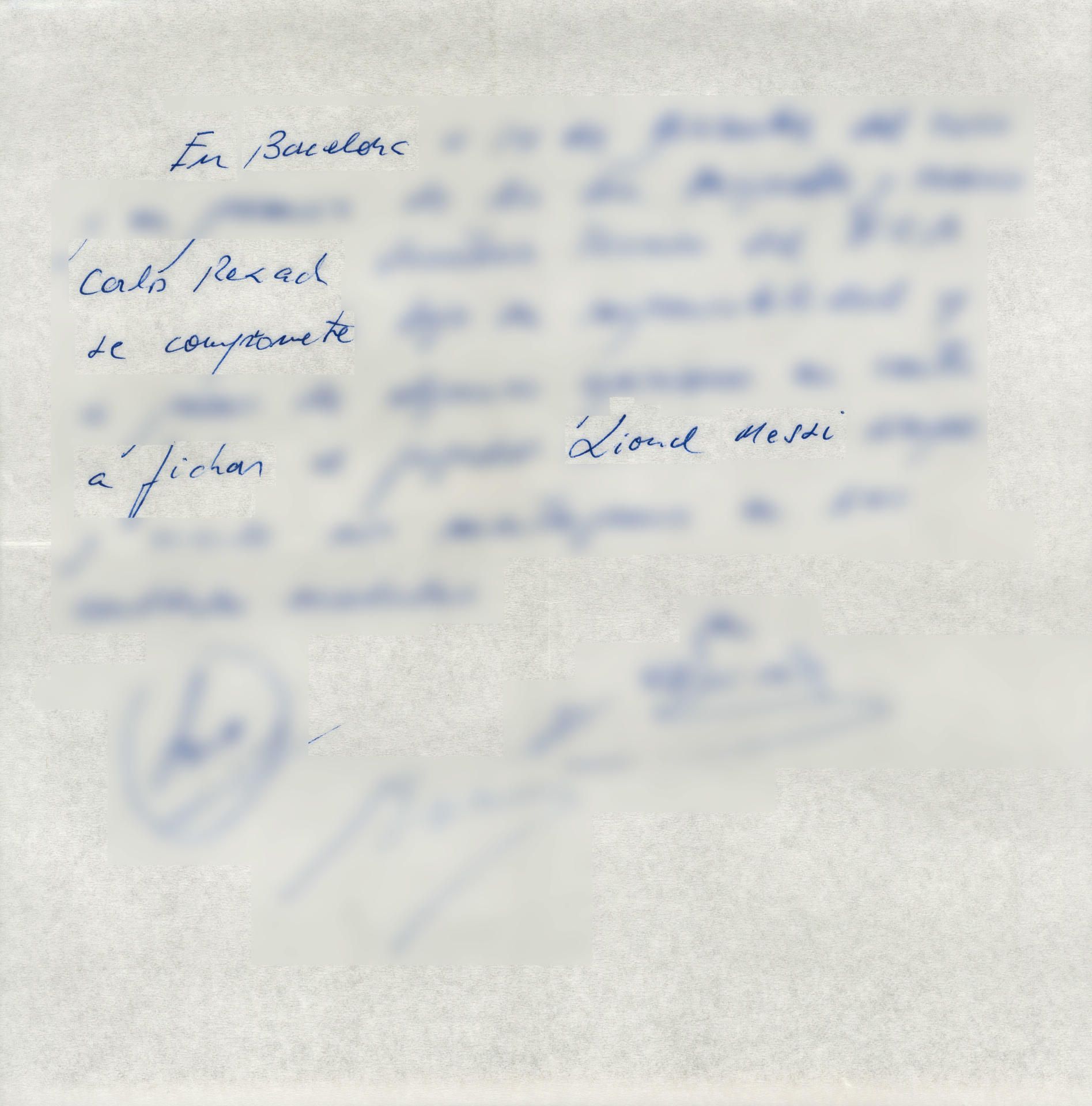 El compromiso de contrato ecrito a boli por Carles Rexach en la servilleta.