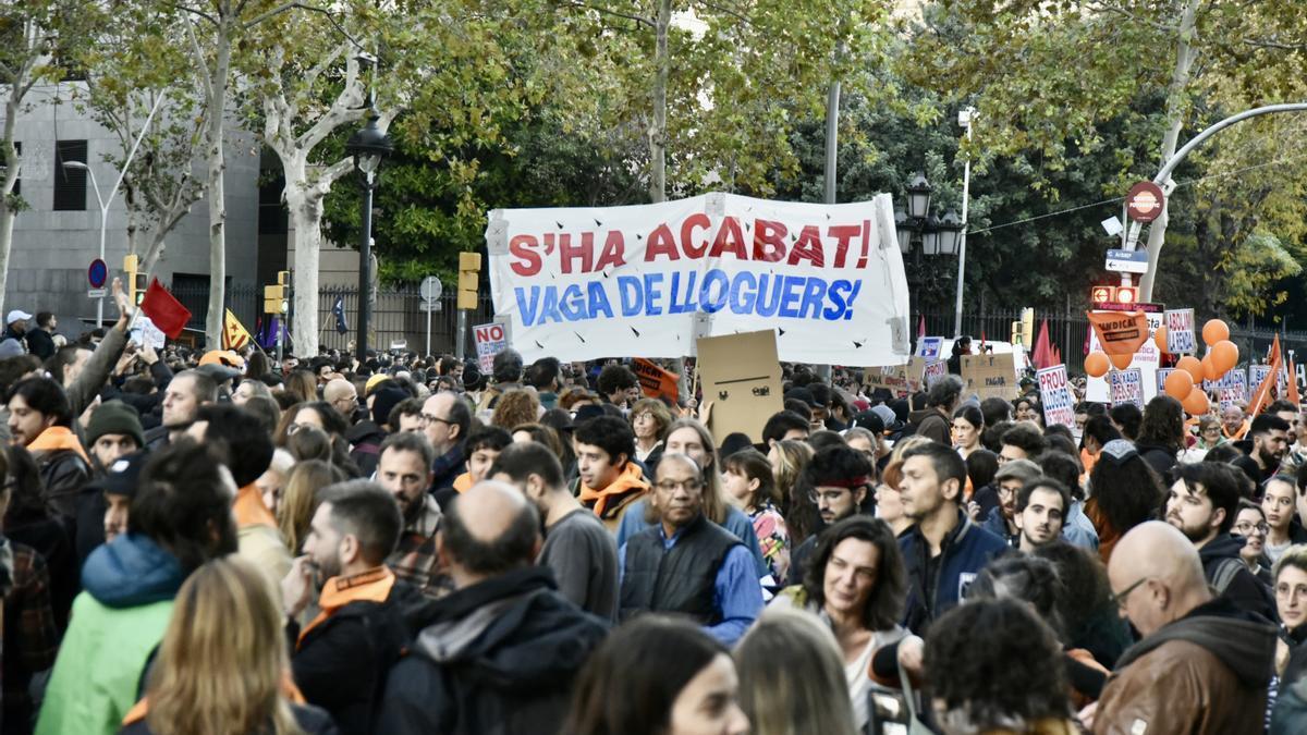 Manifestación en Barcelona por los precios de los alquileres.