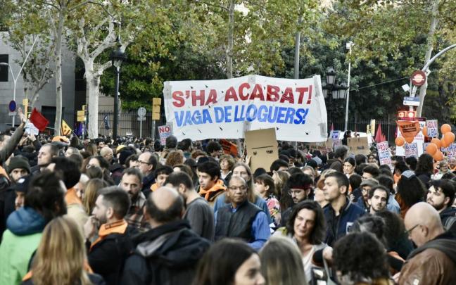 Manifestación en Barcelona por los precios de los alquileres.