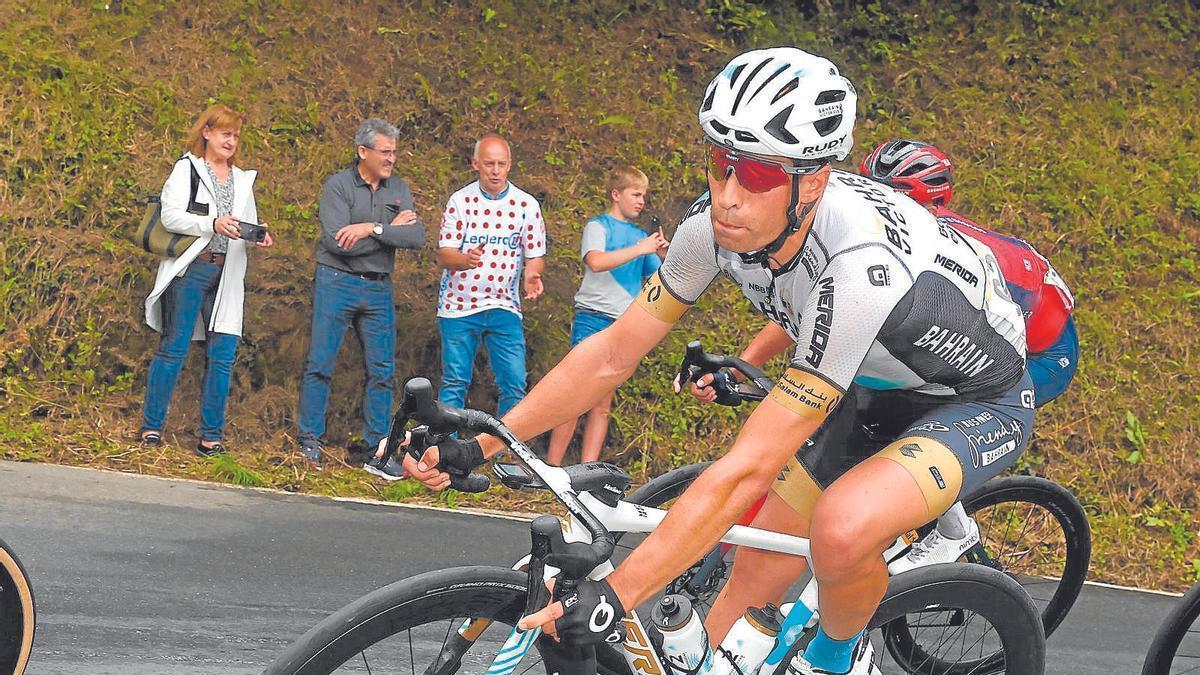 Mikel Landa, durante la etapa de ayer.