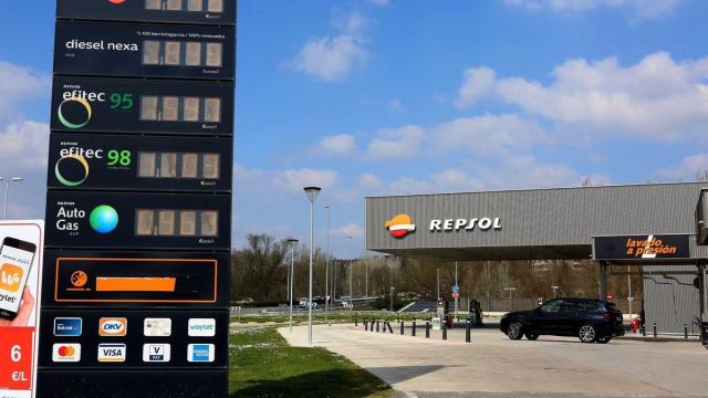Precio de combustibles, entre ellos el GLP (o Autogás) hace semanas en una gasolinera de Pamplona.