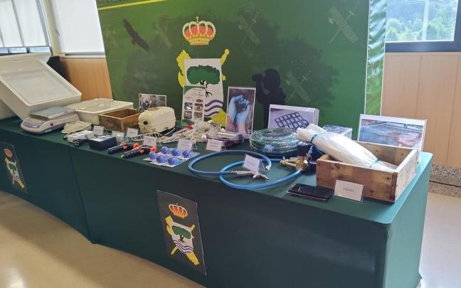 Materiales incautados en 2022 y 2023 en la lucha contra el tráfico de anguila europea en el Estado español.