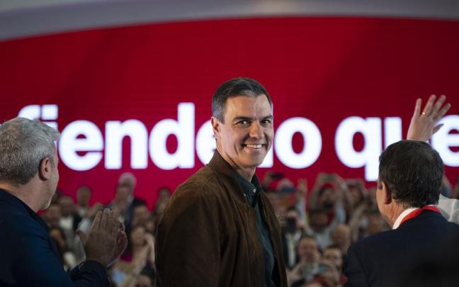 Pedro Sánchez, este domingo en la clausura de la Conferencia Municipal del PSOE en Valencia.