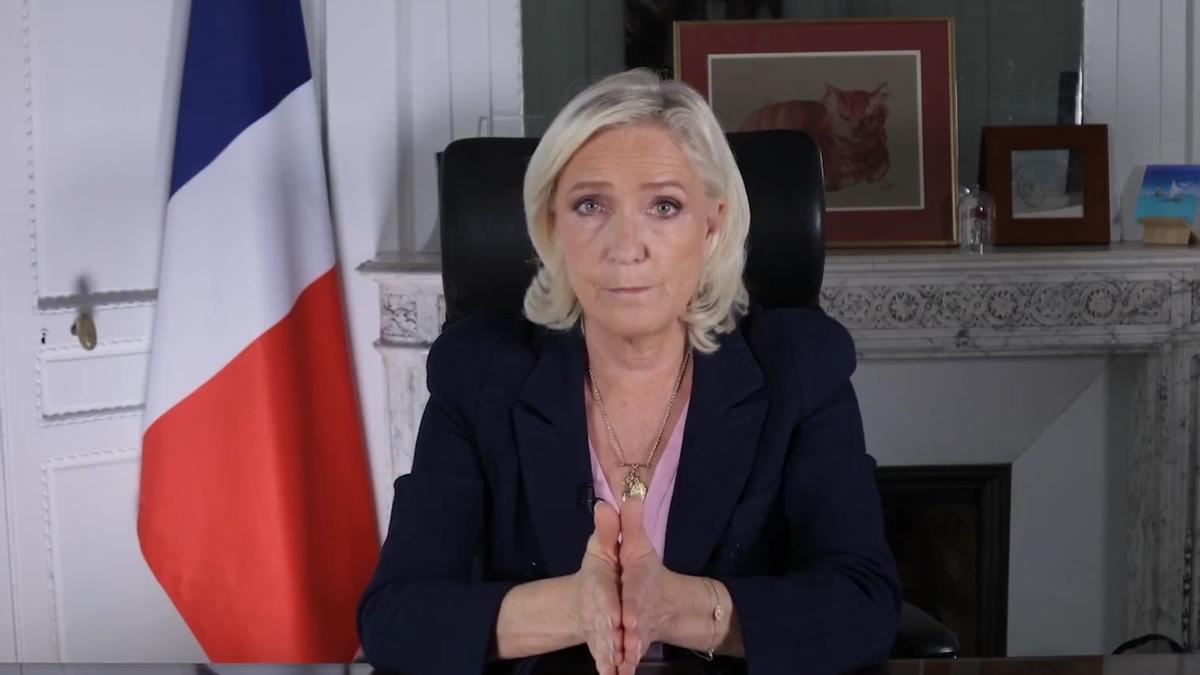 La líder del partido de extrema derecha Agrupación Nacional, Marine Le Pen