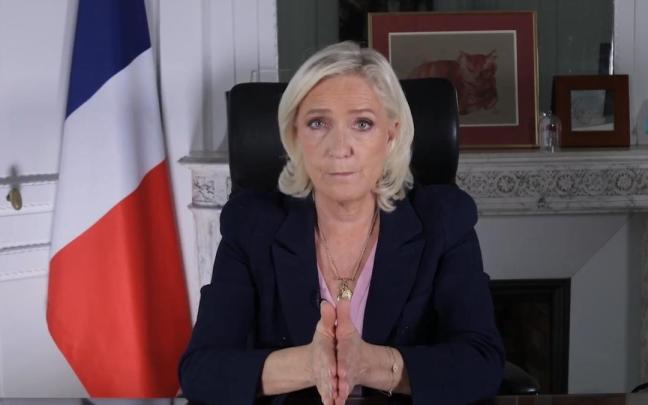 La líder del partido de extrema derecha Agrupación Nacional, Marine Le Pen