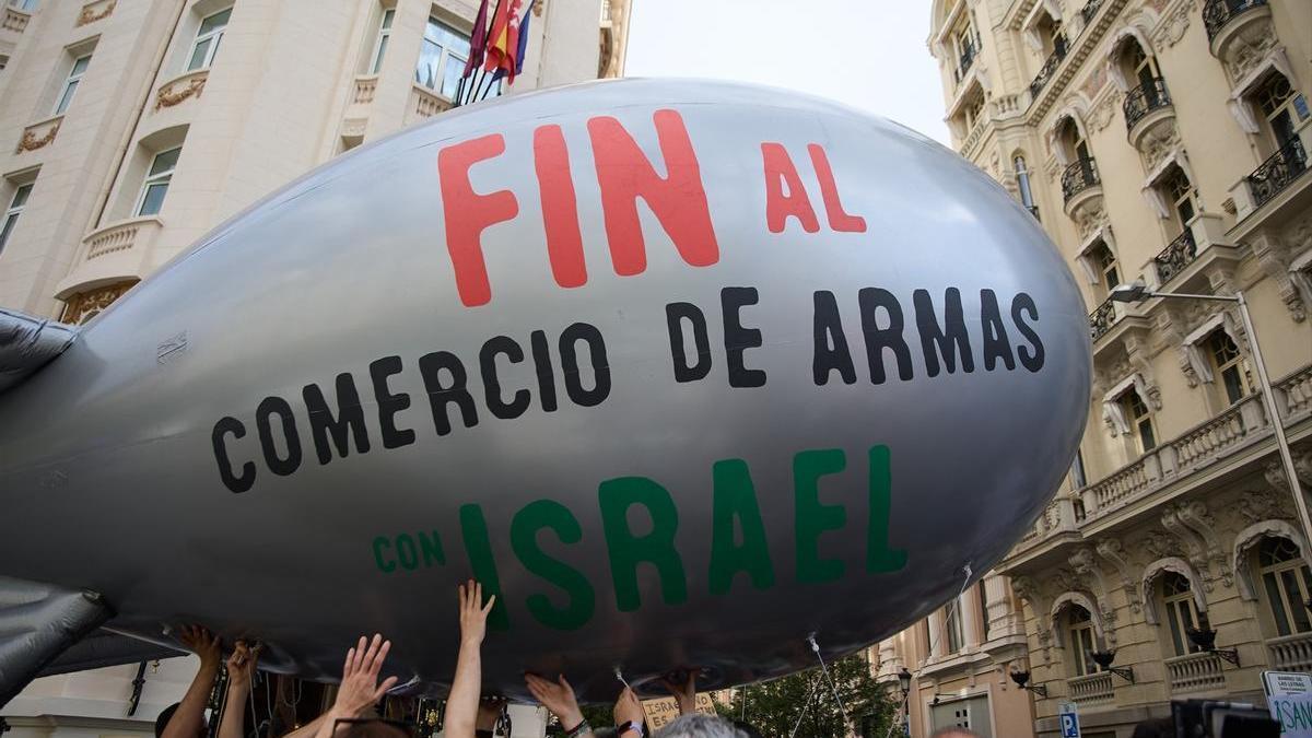Una concentración propalestina frente al Congreso de los Diputados.