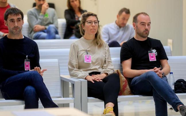Ekhiñe Eizaguirre Zubiaurre, Kepa Arkauz Zubillaga e Imanol Jaio Gabiola, durante el juicio.