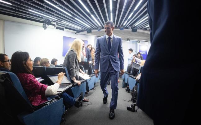 El presidente del Gobierno, Pedro Sánchez, durante la rueda de prensa posterior al Consejo de Ministros.