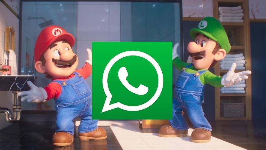 Mario, Luigi y WhatsApp, unidos en el teléfono.