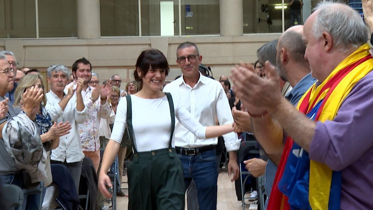 El candidato a liderar ERC por 'Nova Esquerra Nacional', Xavier Godàs, y la candidata a secretaria general, Alba Camps, en la presentación de la candidatura.