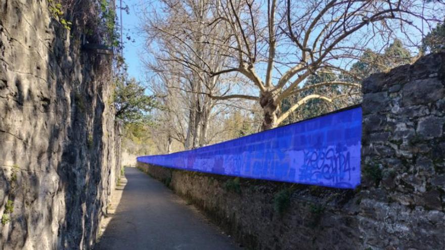 Muro del camino negro o del matadero a intervenir por la infancia en Amurrio