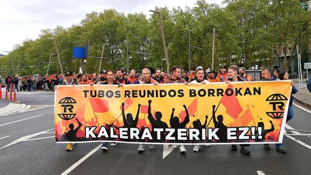 Manifestación en Bilbao de trabajadores de Tubos Reunidos.