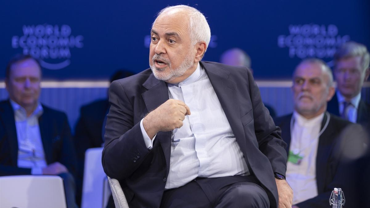 El vicepresidente para Asuntos Estratégicos del Irán, Javad Zarif, en el Foro Económico Mundial de Davos (Suiza).