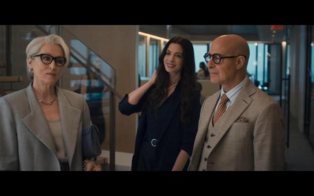 Meryl Streep, Anne Hathaway & Stanley Tucci en 'El diablo viste de Prada 2'.
