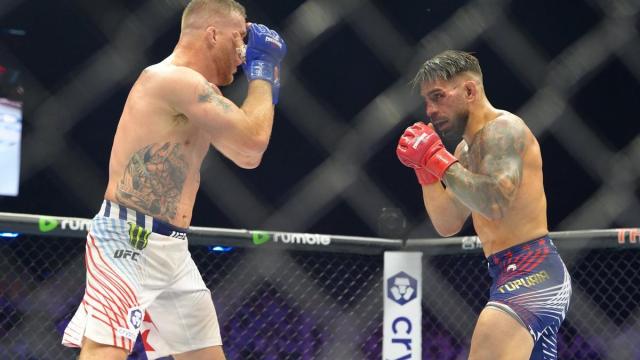 Combate de artes marciales mixtas: Ilia Topuria - Justin Gaethje.