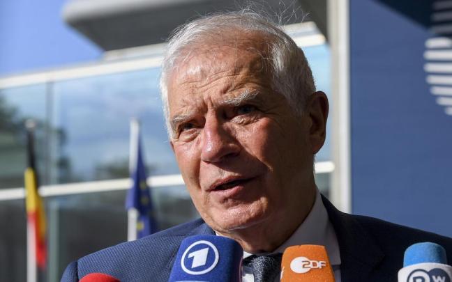 El Alto Representante de Política Exterior de la UE, Josep Borrell, a su llegada al consejo de ministro de Exteriores de la UE en el que se analiza la situación en Rusia